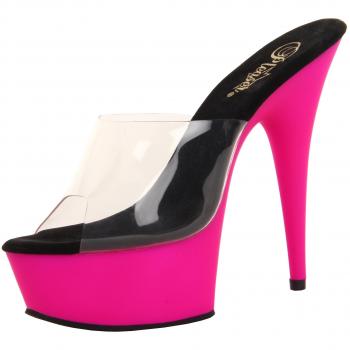 Pleaser Plateau Pantolette Delight 601UV Lila Neon 35 EU