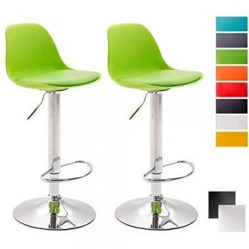 Duo de Tabourets en Similicuir Vert Chromé (CLP)
