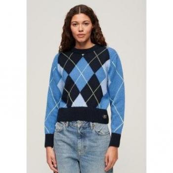 Pull Ras-du-cou Bleu Femme Superdry Taille 40