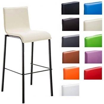 Metall‑ und Kunstleder‑Thekenhocker CLP Avola I – 78 cm Sitzhöhe, creme