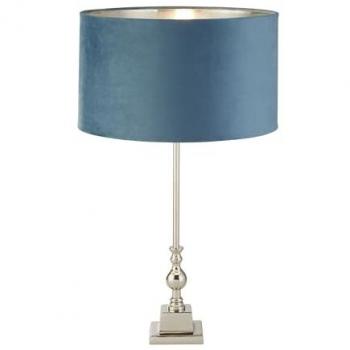 Lámpara de Mesa Whitby Verde Agua con Acabado Cromado