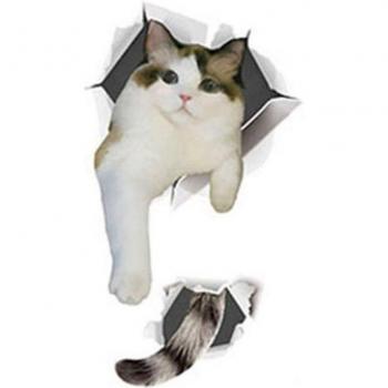Pegatina 3D “Baño con Gato”