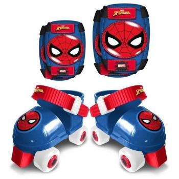 SPIDER-MAN Kit de Patins à Roulettes avec Coudières et Genouillères
