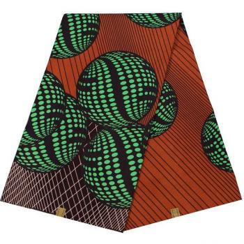 Polyester Vert Boulier Imprimé – Matériel Couture Cire Marron