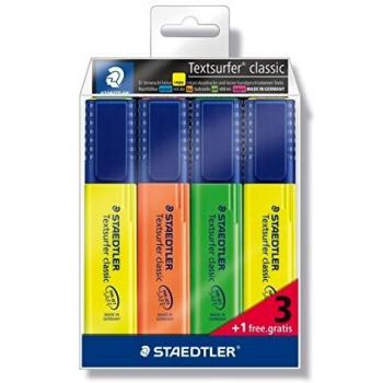 10 x Staedtler Textmarker Textsurfer classic farbig sortiert 4 Stück