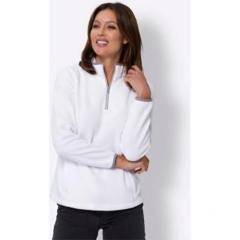 Fleecejacke CLASSIC BASICS, Damen, Gr. 38 – beige (Ecru), 100 % Polyester, unifarben, Langarm