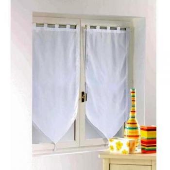 Paire de voiles 60 x 120 cm avec pompons Blanc