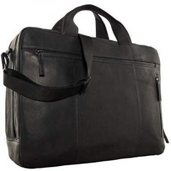 Leonhard Heyden Hague 40 cm Black Leather Laptop Bag
