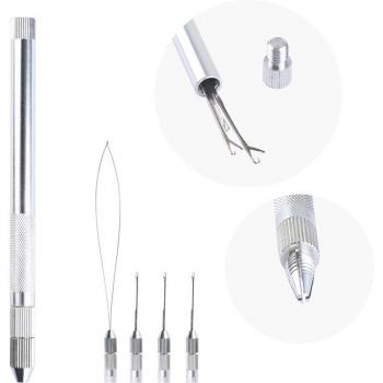 Hair Extension Hook Tool with Needle Threader