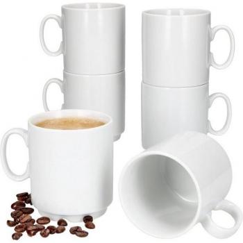 Tasse Café MamboCat Événement – Porcelaine Blanche 250 ml – Ensemble 6