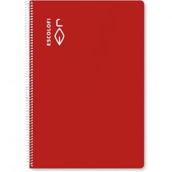 Libreta espiral Escolofi folio 50 hojas pautado 3 mm rojo