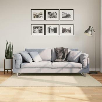 VidaXL Alfombra de pelo corto suave lavable HUARTE crema 120x170 cm