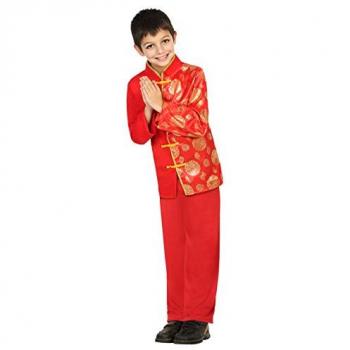 Disfraz Chino Tradicional Rojo para Niños 7-9 Años