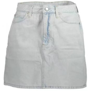 Calvin Klein Short Blue Denim Skirt with Washed Effect