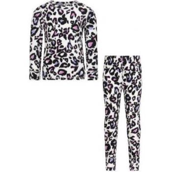 Kids’ Leopard Fleece Basewear (Purple) – Size 13 Years