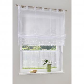My home Raffrollo Idaho, transparent mit Schlaufen
