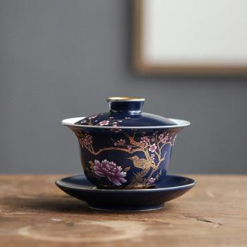 Keramische Gongfu‑Teekanne mit San Cai‑Design