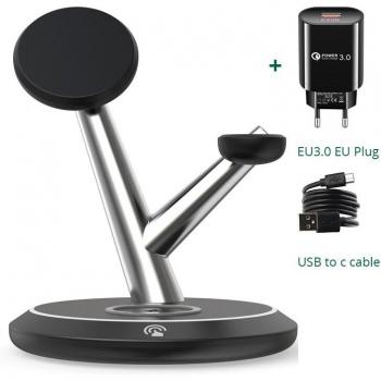Cargador 3 en 1 magnético para Apple Watch, iPhone 13 Pro Max y AirPods 3