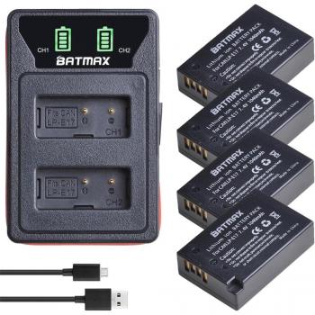 Batteries LP E17 1040 mAh + chargeur USB double – Canon M3, M5, M6