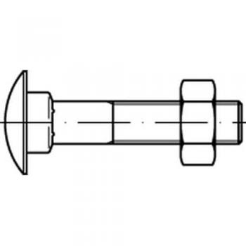 Bullone a Testa Tonda M12 75mm con Dado Quadrato Acc. 4,6