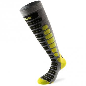 Chaussons d’hiver Lenz Ski 2.0 – Hommes & Femmes – Couleur sombre avec touche lime – Taille 45-47