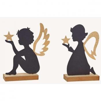 Goldveredeter Metallengel – 13 × 19 × 4 cm