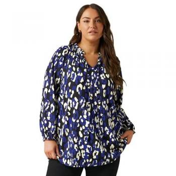 Blouse Bohème Bleu avec Imprimé Animal Evans