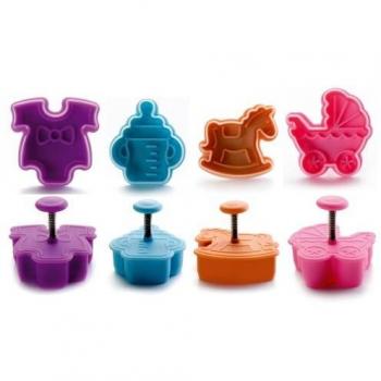 Set de 4 cortadores con expulsor bebé