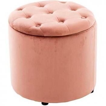 Pouf repose-pieds Pantin en velours Rose