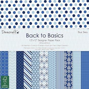 Dovecraft Basis‑Blau 12 × 12 FSC‑Papier‑Set