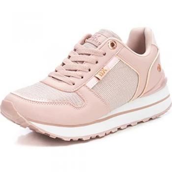 Xti para mujer. 14095504-NUDE Zapatillas 140955 Rosa -Altura cuña 5cm