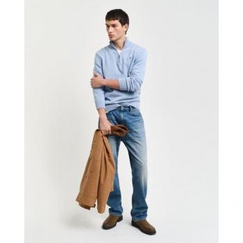 Gant Pullover met Halve Rits in Katoen