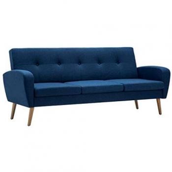 Vida XL Trivietė Blue Linen Sofa