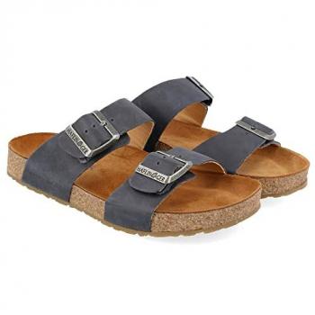 Chaussures mules bleues à bout ouvert – Haftlinger Bio Andrea – 3 cm de talon