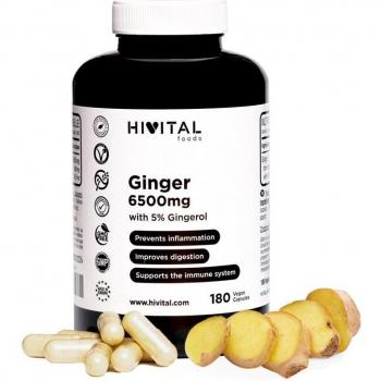 Suplemento de Jengibre 6500 mg | 180 cápsulas veganas