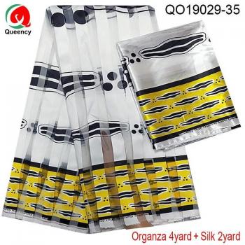 DHL Tela Africana Abkara de Seda Pura con Organza