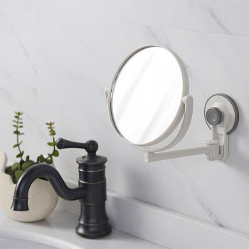 Wall-Mounted ABS Makeup Mirror with 360-Degree Rotation