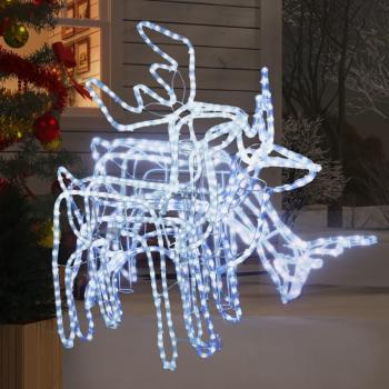 Ensemble de Figurines de Rennes de Noël 3 pièces Blanc Froid