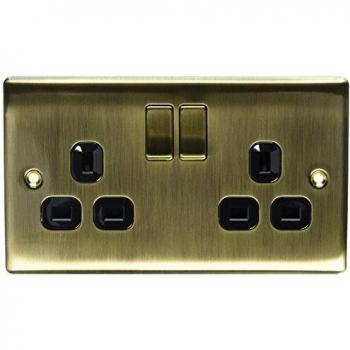 Antique Brass Double Plug Socket