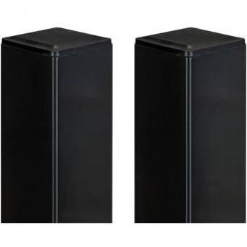 DARIO Set von 2 Eisenpfosten, 8x8 cm, 230 cm, Schwarz