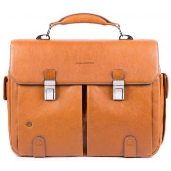 Piquadro Leder‑Aktentasche „Blue Square“ – 42 cm Laptop‑Slot