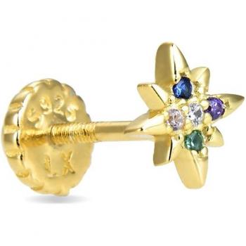 Pendiente de plata con baño de oro colección Waruan