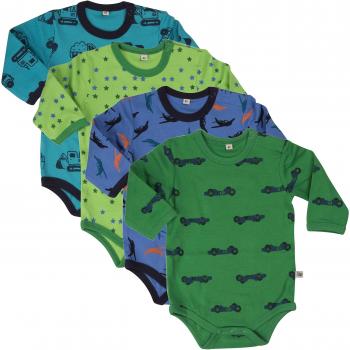 Pippi Jungen-Body 4 Stück – Dunkelblauer Langarm, 0‑1 Monate, Größe 50