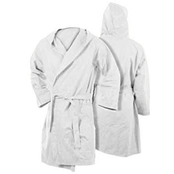 Accappatoio unisex in microfibra con cappuccio, misura adulta, colore bianco