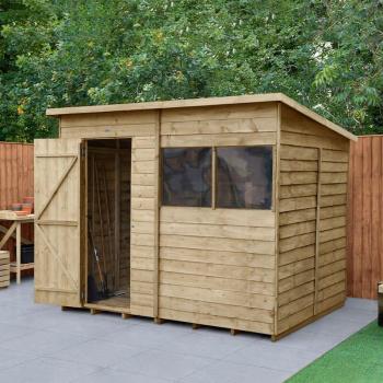 Forest Garden Pressure Treated Pent Wooden Shed, Size: 8' x 6'