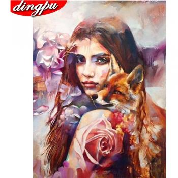 Runde Diamant Kunst Fuchs Motiv