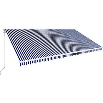 Automatische Balkonmarkise 600 x 300 cm Blau Weiß