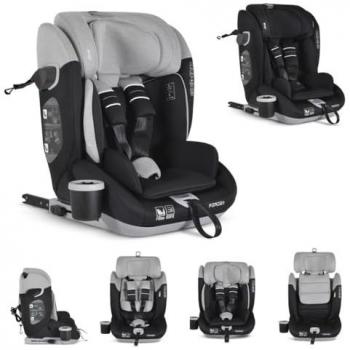 Cangaroo Kindersitz Force i-Size (76-150cm) mit Isofix und Top Tether, grau