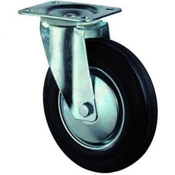 Rueda Cuadrante Goma Negro 160 mm