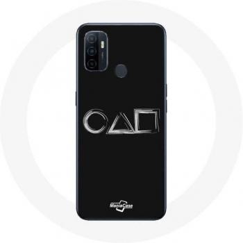 Coque Oppo A53 Squid Game Thème Carré Cercle Triangle
